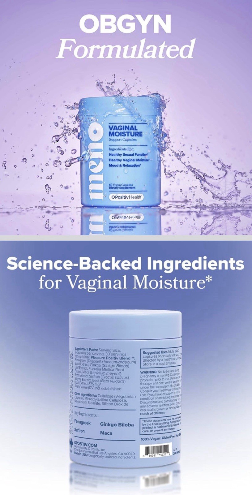 MENO Vaginal Moisture Support Capsules – OBGYN-Formulated Expires: 08/06/2026