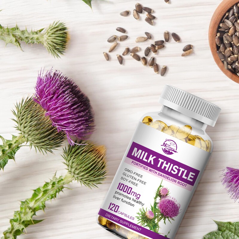 Organic Milk Thistle Capsules 1000mg – Liver Cleansing,Detox & Repairing Formula