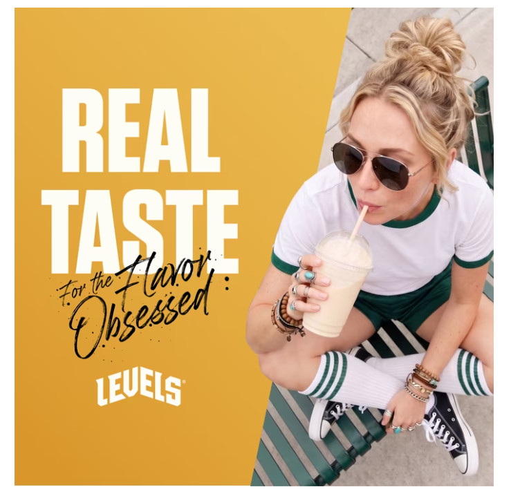 Levels Grass Fed Whey Protein Vanilla Bean 1.48lb 24g Protein No Artificial