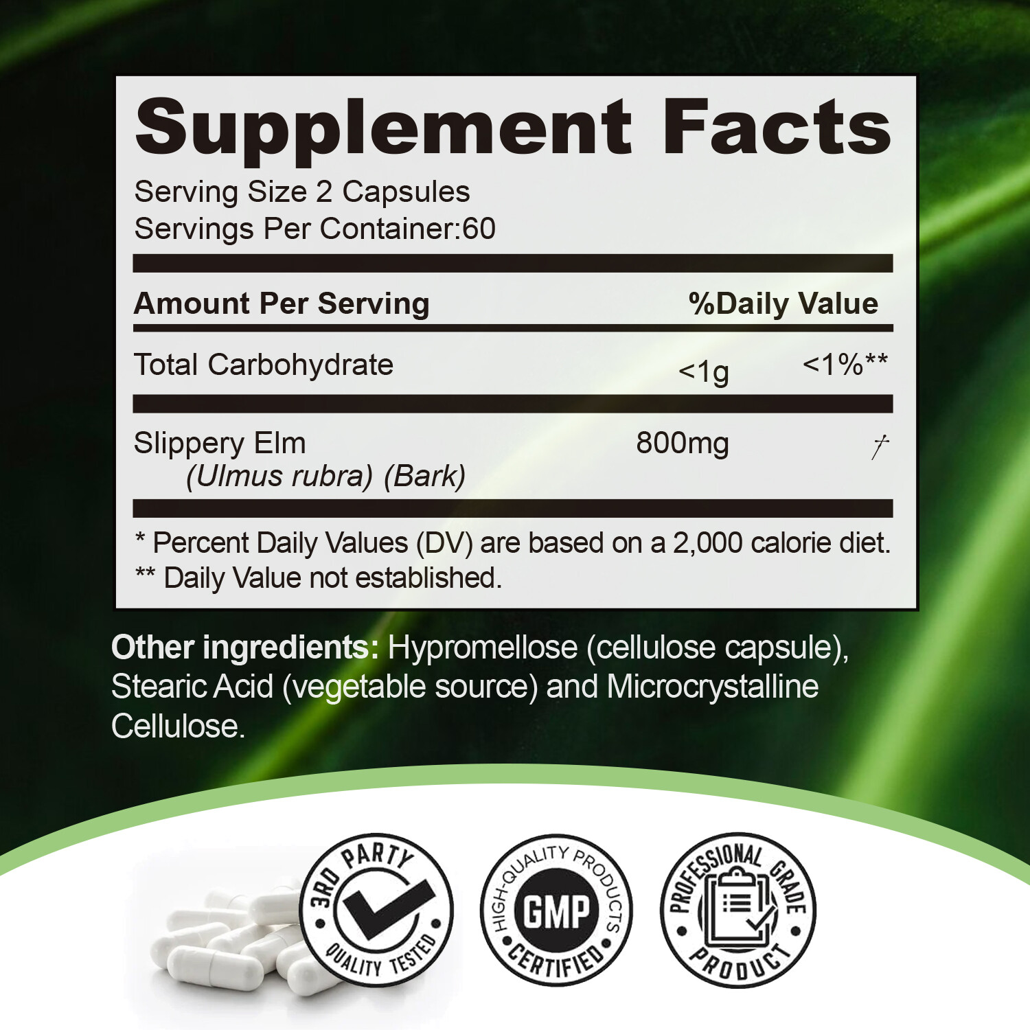 Slippery Elm-Support Digestive Health, Gut Health, Digestive Constipation Relief