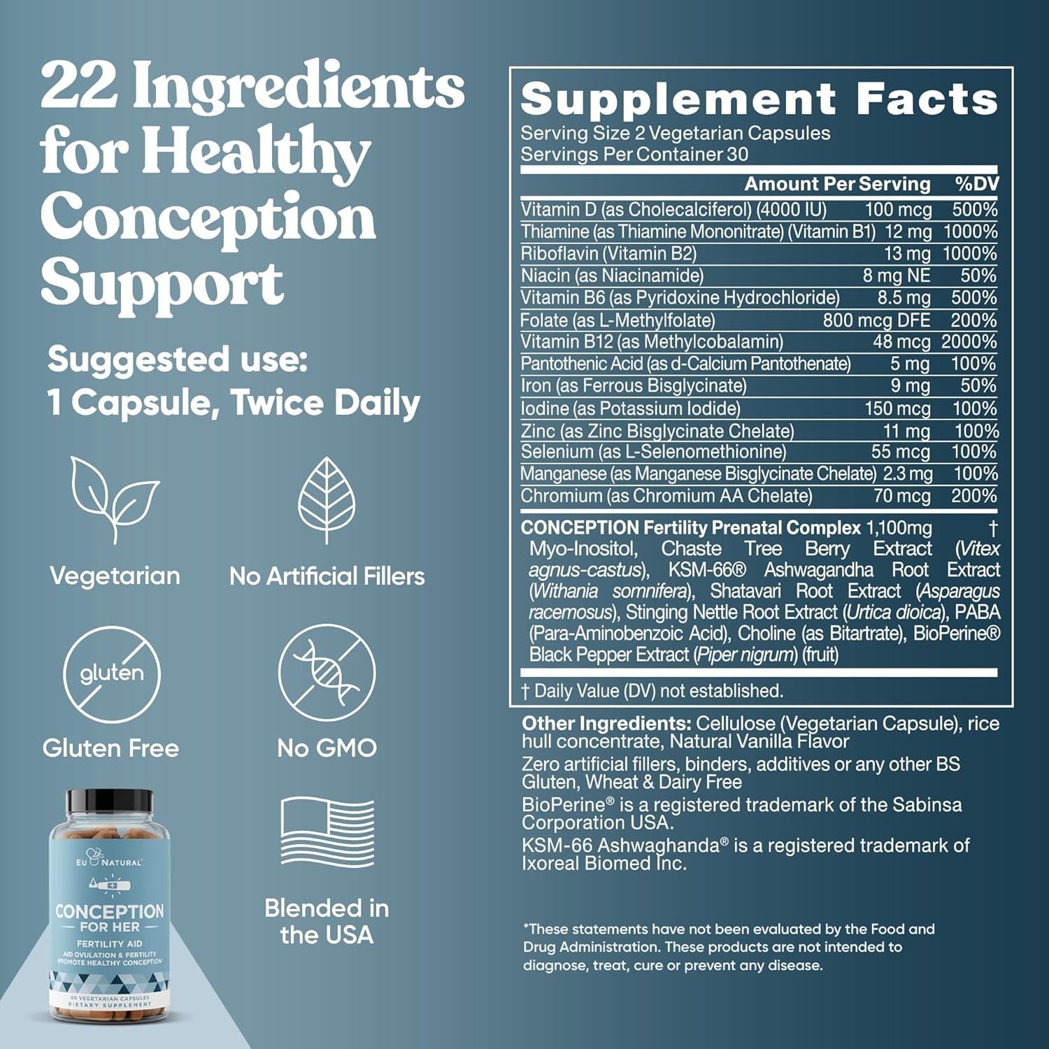 Eu Natural Conception for Her Fertility Supplements for Women – Ovulation, Hormo
