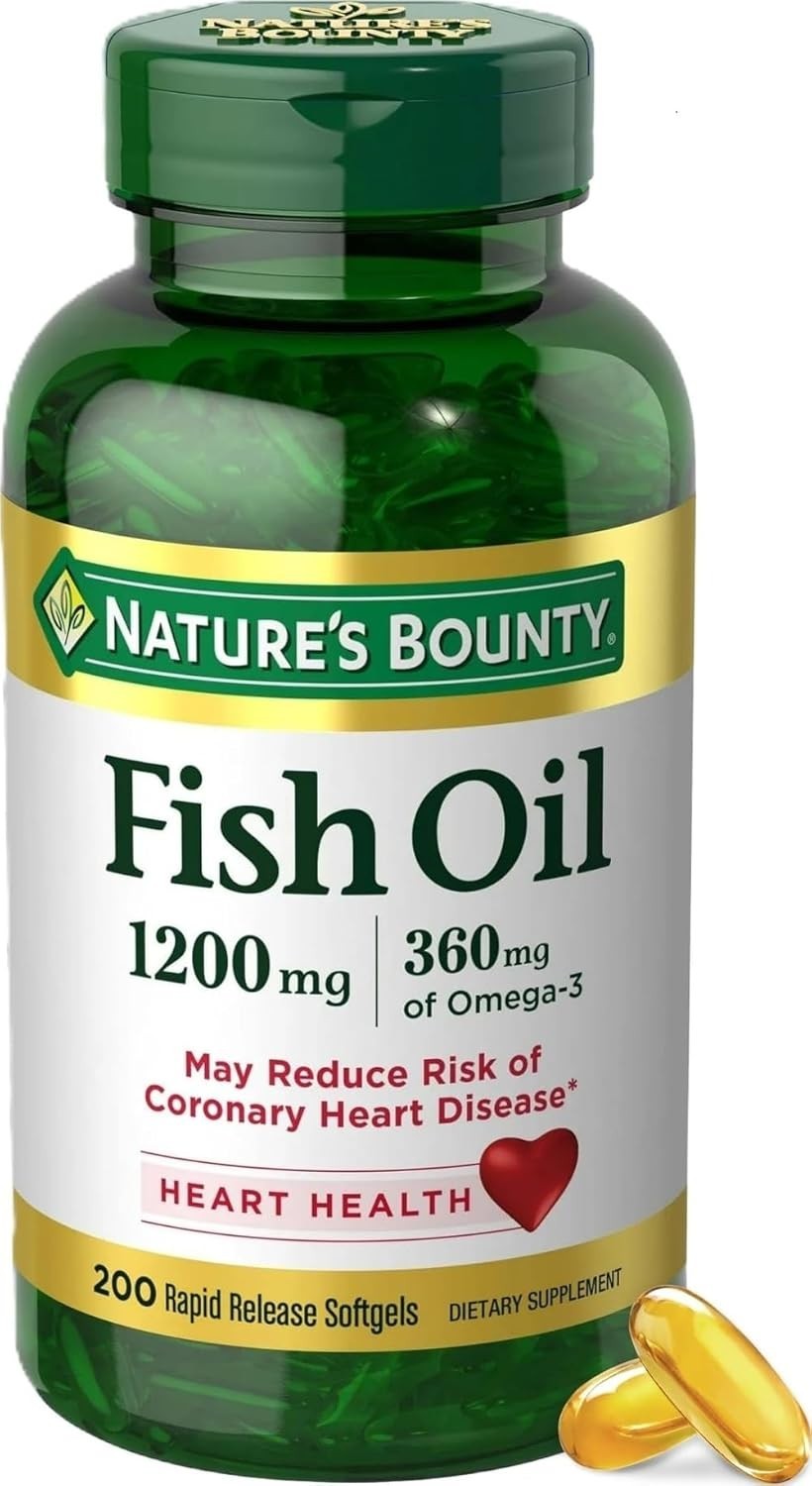 Nature’s Bounty Fish Oil Softgels – 200 Count
