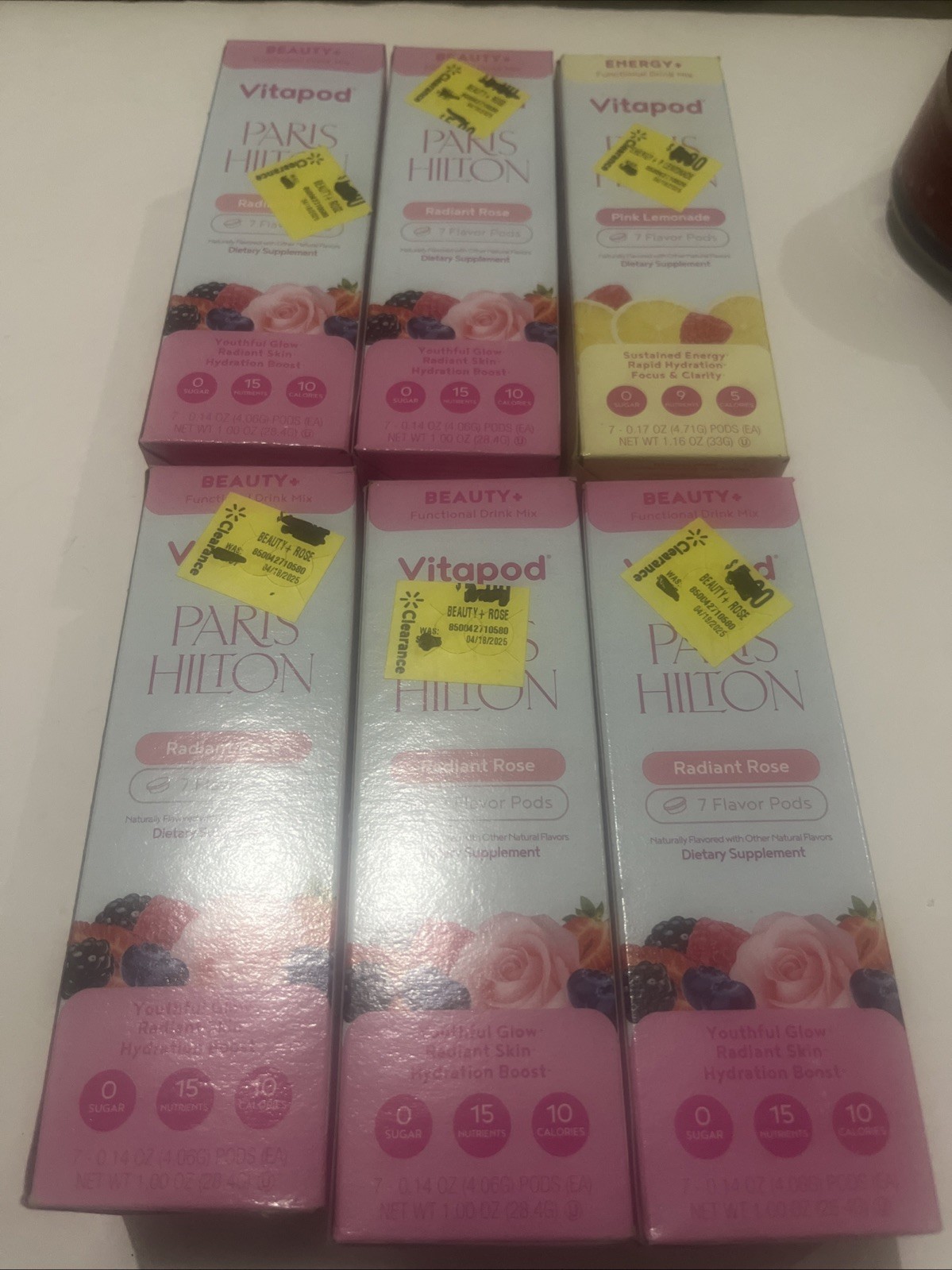 Vitapod Hydration Beauty Energy Radiant Rose Pink Lemonade 6 Boxes / 42 Pods New