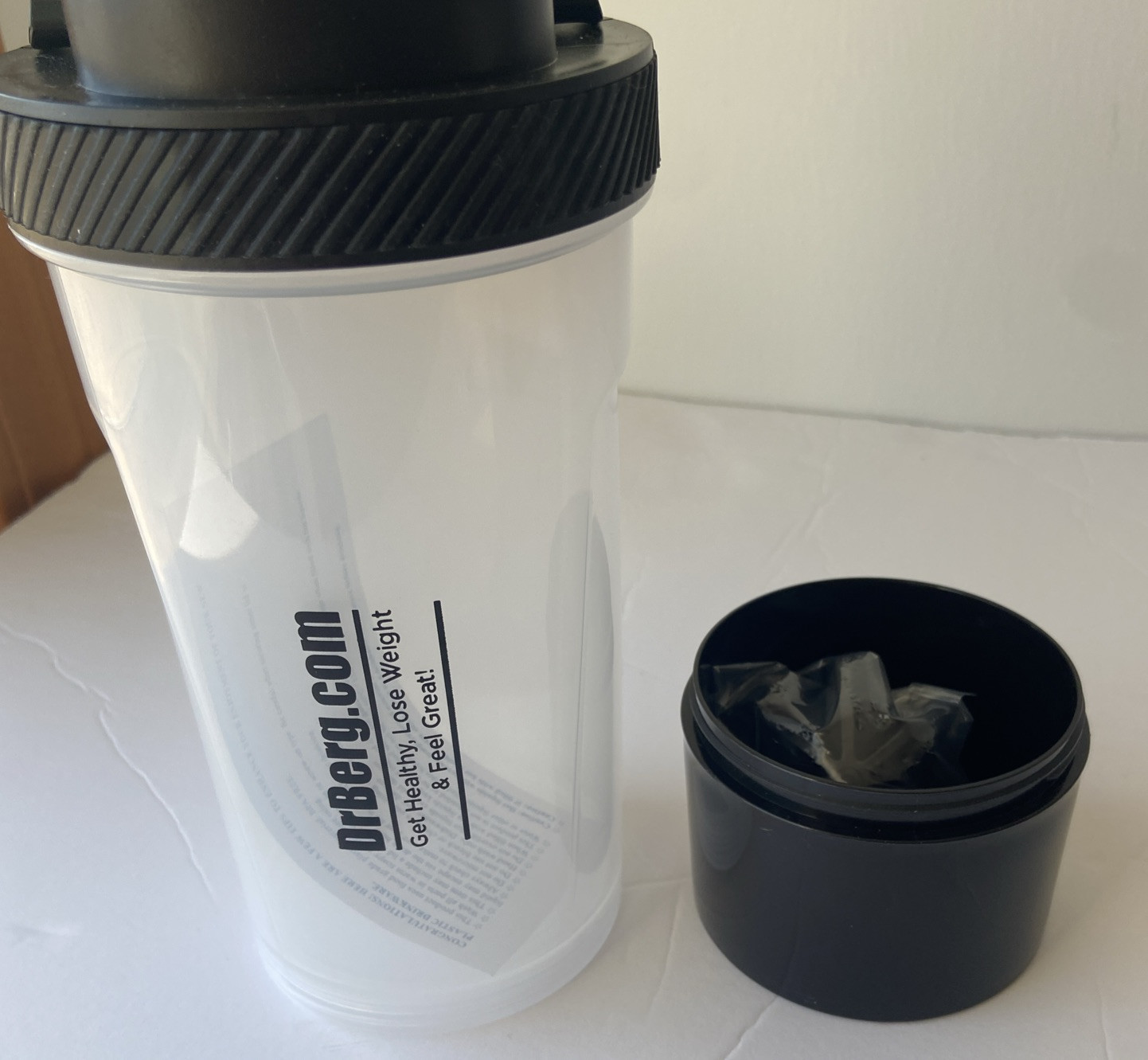 Dr BERG 24 OZ TRAVEL SHAKER DRINKING BOTTLE Food Grade BPA FREE MIXER BALL Glass