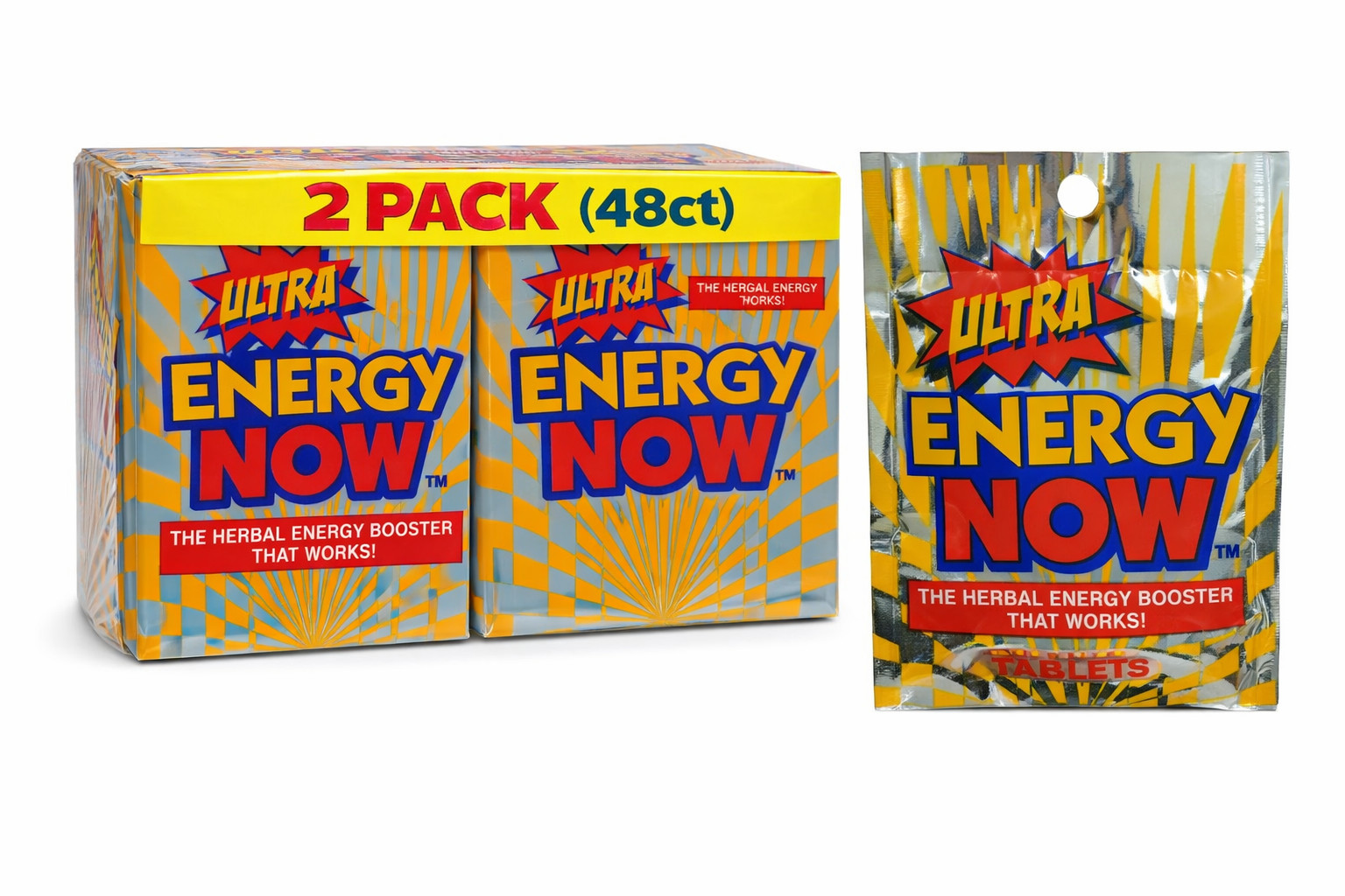 Ultra Energy Now, Herbal Supplements 2 Boxes (24 Packs x 3 Tablets in Each)
