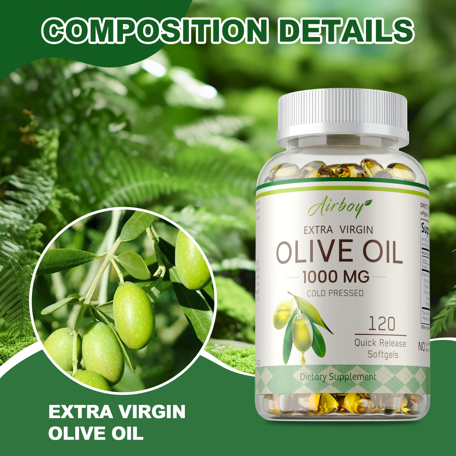 Olive Oil 1000mg – Support Energy, Heart Health, Immune Support and Digestive