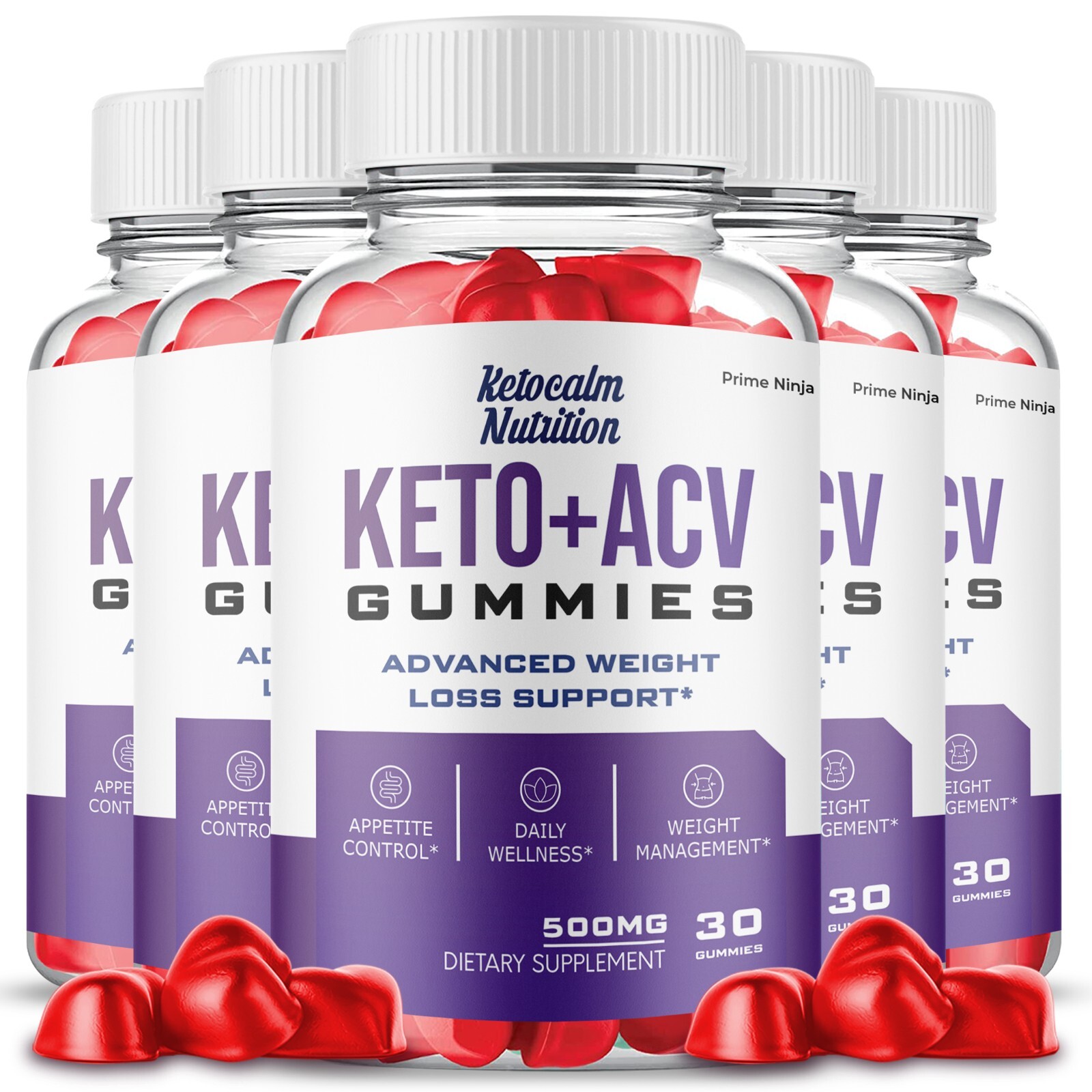 Keto Calm Nutrition Keto ACV Gummies Max Strength Supplement (5 Pack)