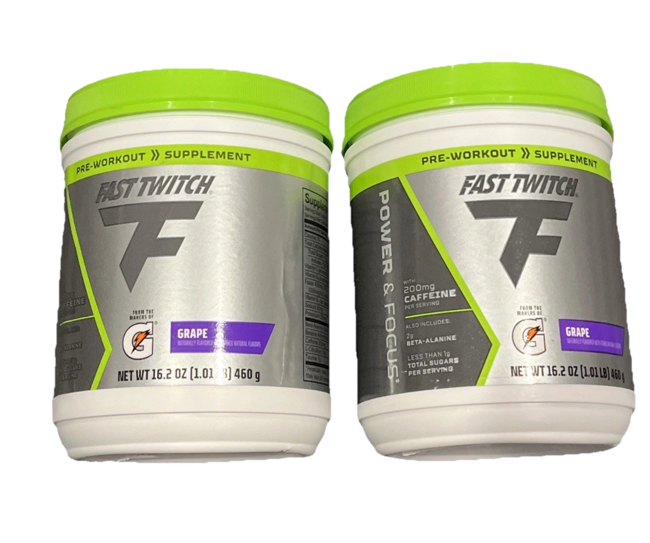 Fast Twitch Gatorade Pre Workout Powder Supplement Grape 16.2 oz TWO-PACK 6-25