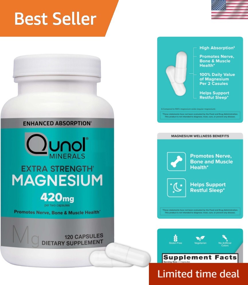 Extra Strength 420mg Magnesium Capsules – Promote Nerve & Cardiovascular Health