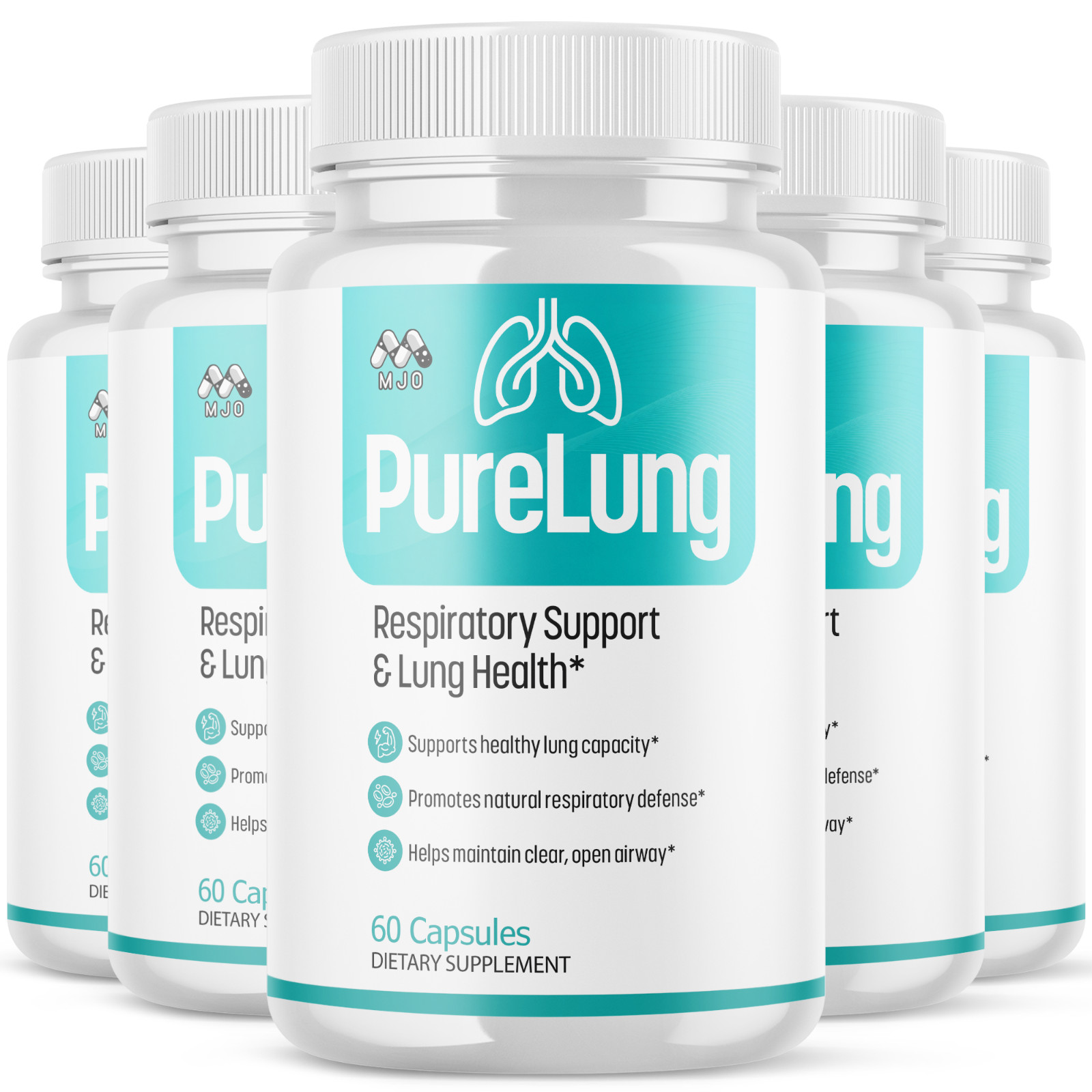 (5 Pack) PureLung Advanced Lung Support Supplement Pure Lung 300 Capsules