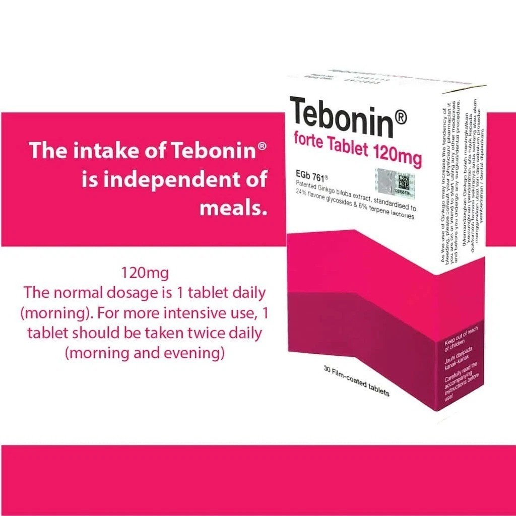 3x Tebonin Forte 120mg (30 Tablets Each) Ginkgo Biloba Extract – For Tinnitus