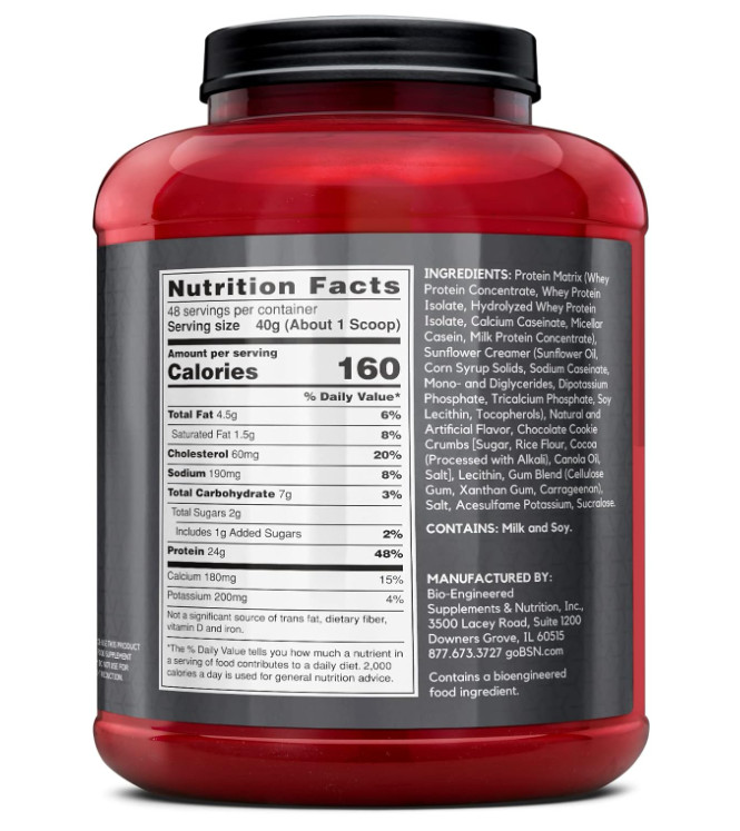 BSN SYNTHA-6 EDGE Protein Powder, Cookies & Cream, 48 Servings