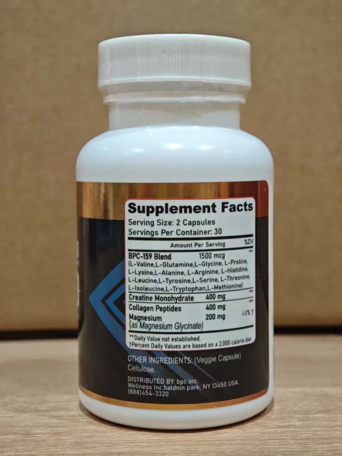 Peptide Capsules with Creatine, Collagen, and Magnesium, Gluten-Free, 60Capsule