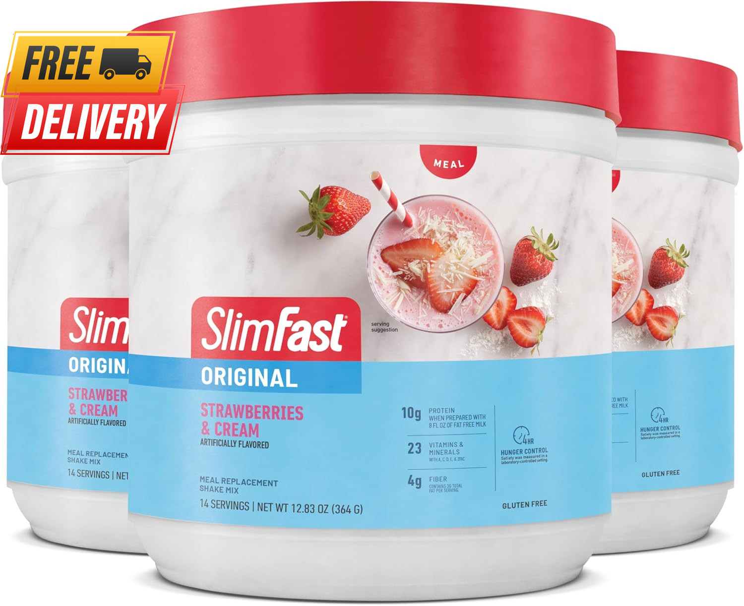 Meal Replacement Shake Powder Strawberries Cream 10g Protein 14 Servings Pack3