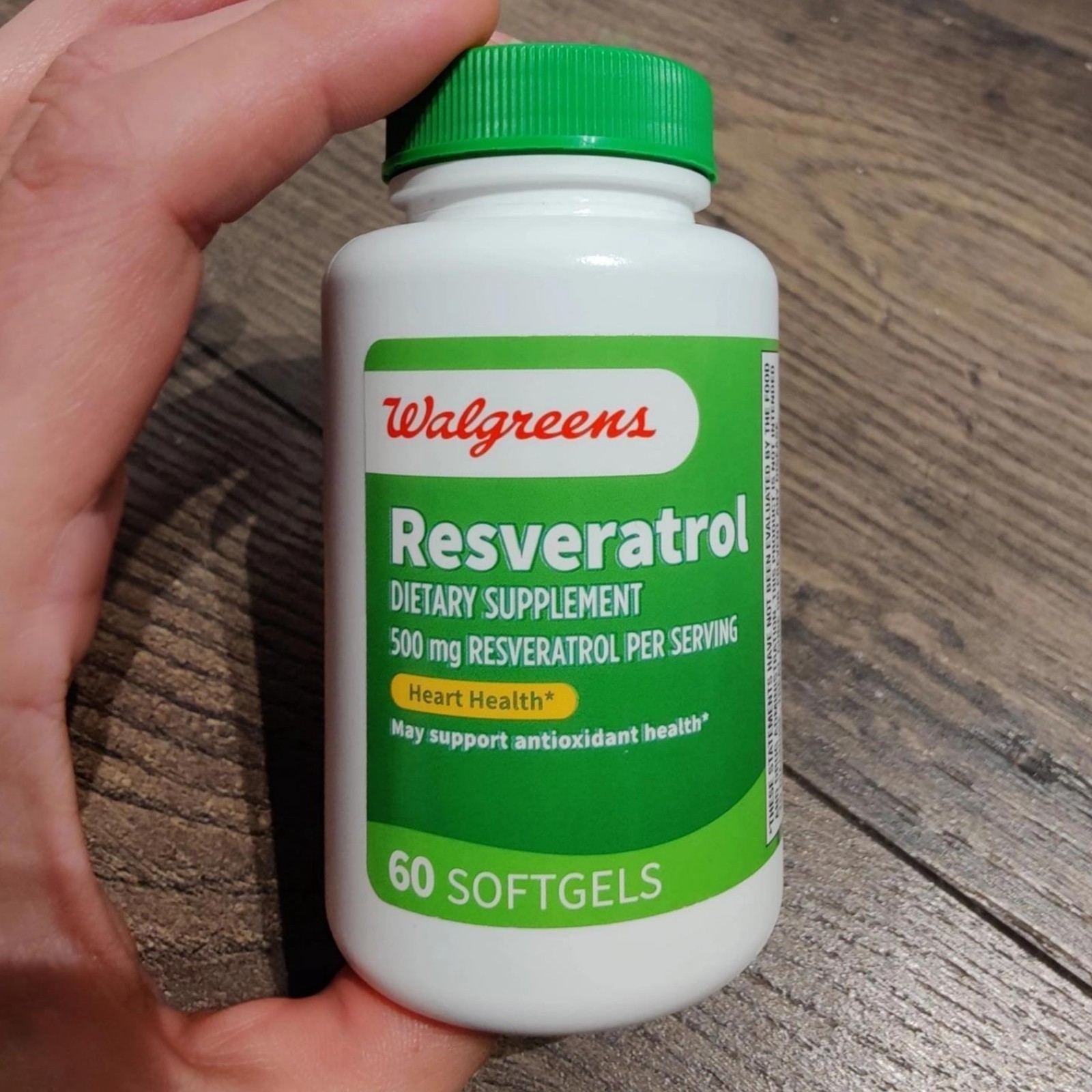 Walgreens Resveratrol 500mg 60 Softgels – Made In USA – 3rd Party Lab Tested