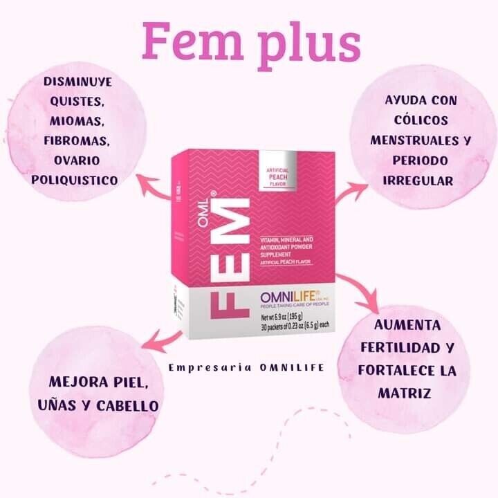 OML Fem | Omnilife | Sabor Durazno | Box w/30 sachets *FREE SHIPPING*
