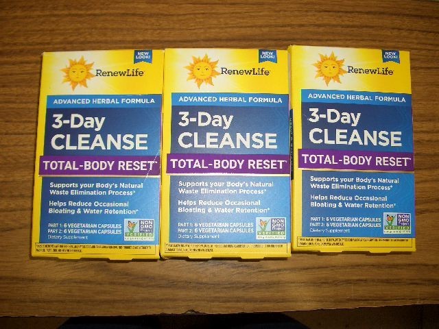 3 Boxes Renew Life 3-Day Cleanse Total – Body Reset Exp 6/2028