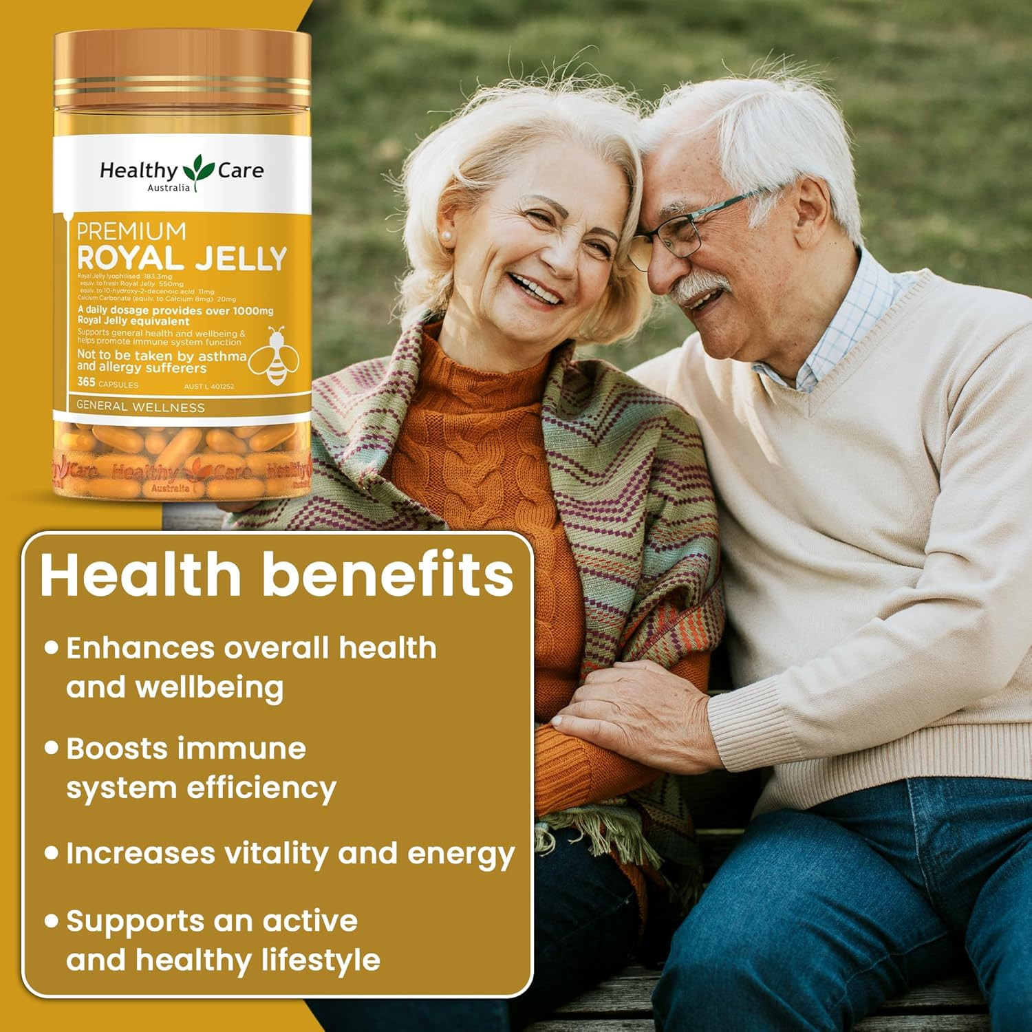 Royal Jelly 1000 365 Capsules Supplements Made in Australia