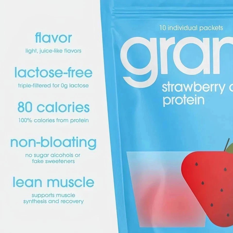 Gramms Strawberry Flavor Grass-Fed Clear Whey Isolate Protein Powder – 910g