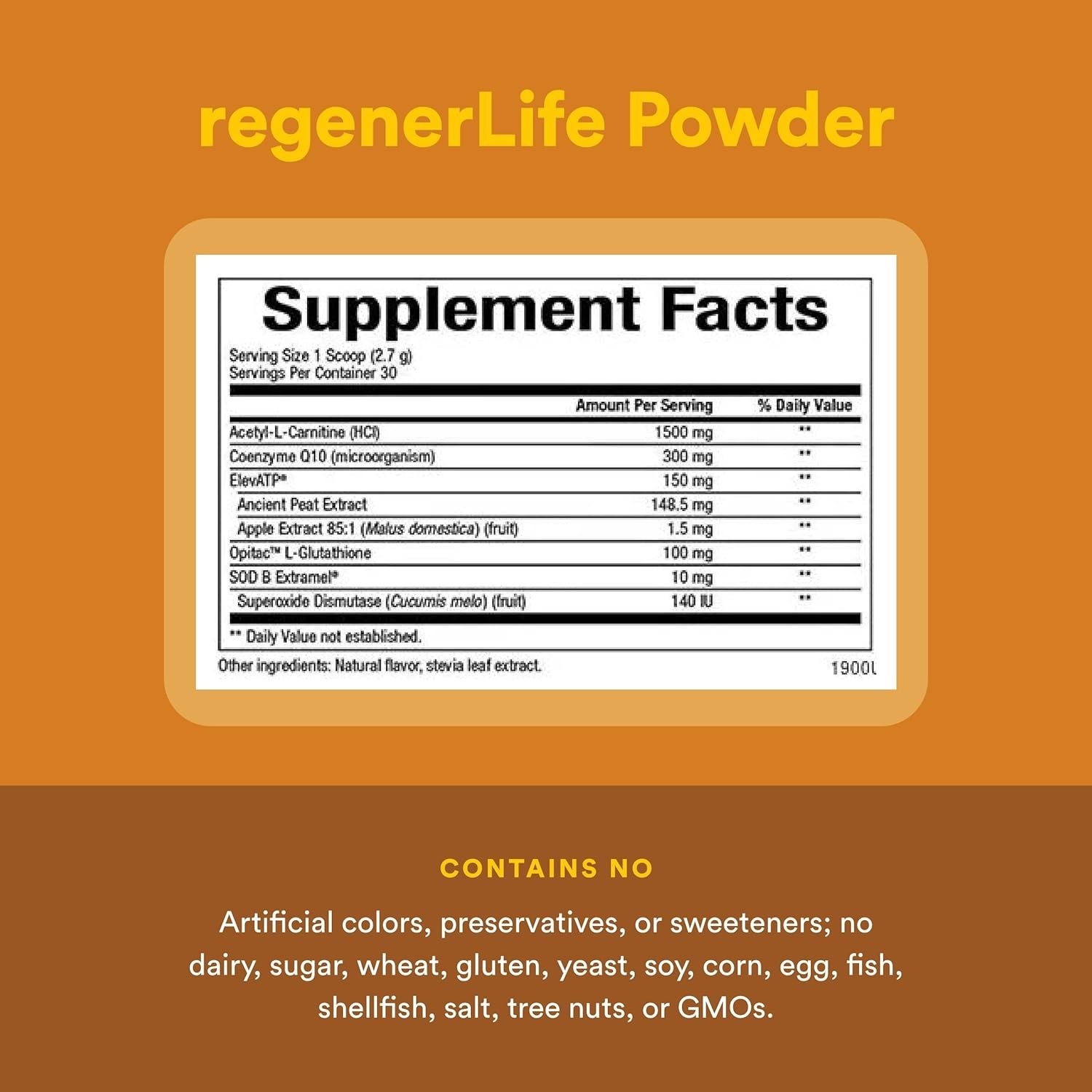 Natural Factors, regenerLife Mitochondrial Function & ATP Production, Powder 81g