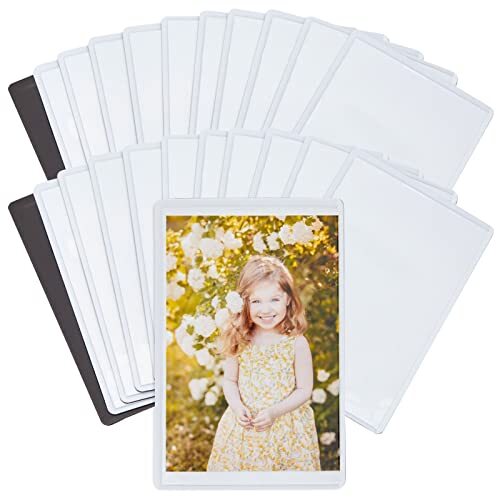 Juvale 24 Pack 2×3 Magnetic Picture Frames for Refrigerator, Wallet Size Photo
