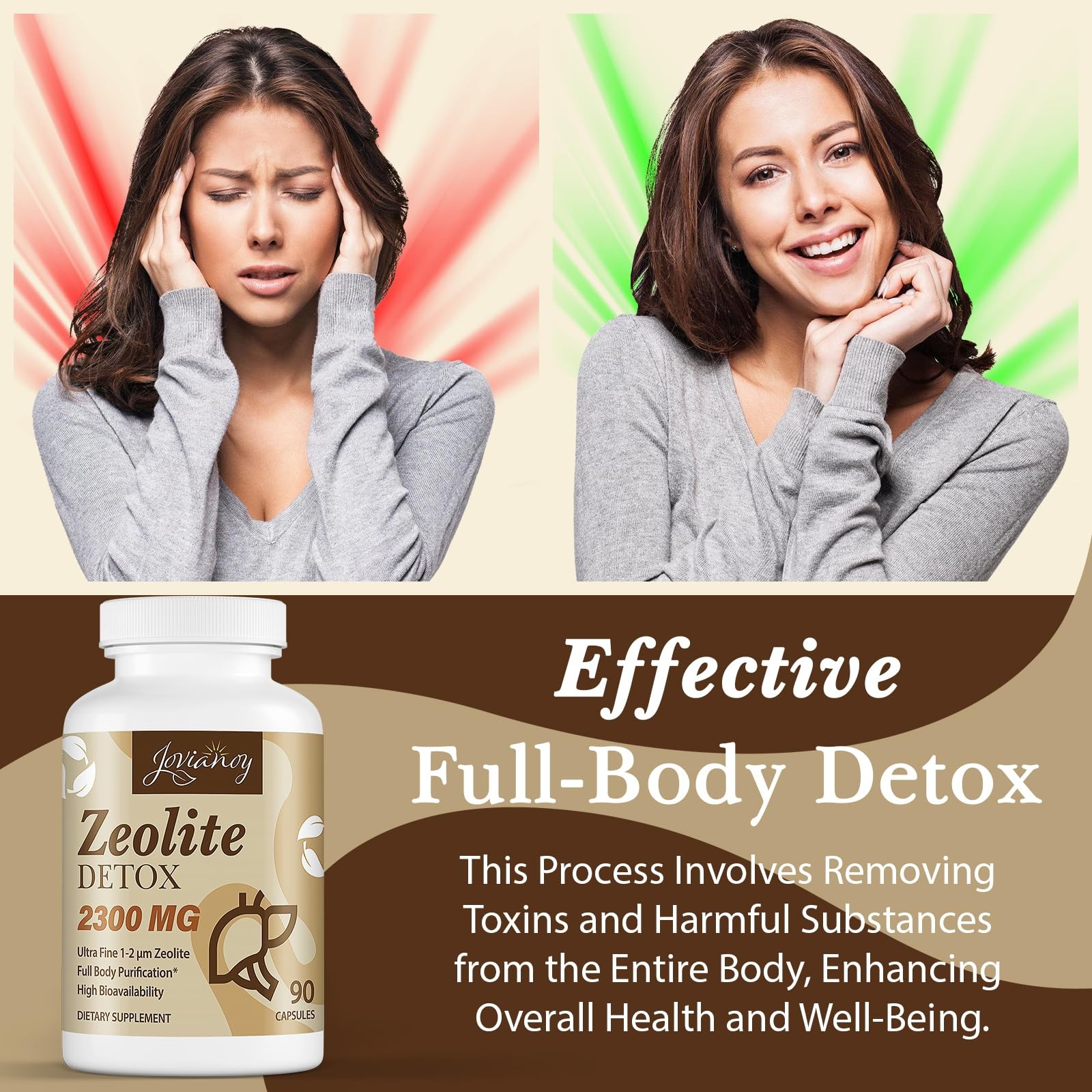 Detox Capsules with Zeolite, Charcoal Bentonite Clay – 90 Count