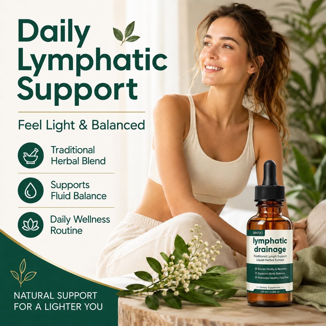 Organic Lymphatic Drainage Drops – Cleavers, Red Clover, Stillingia, 3.38 fl oz