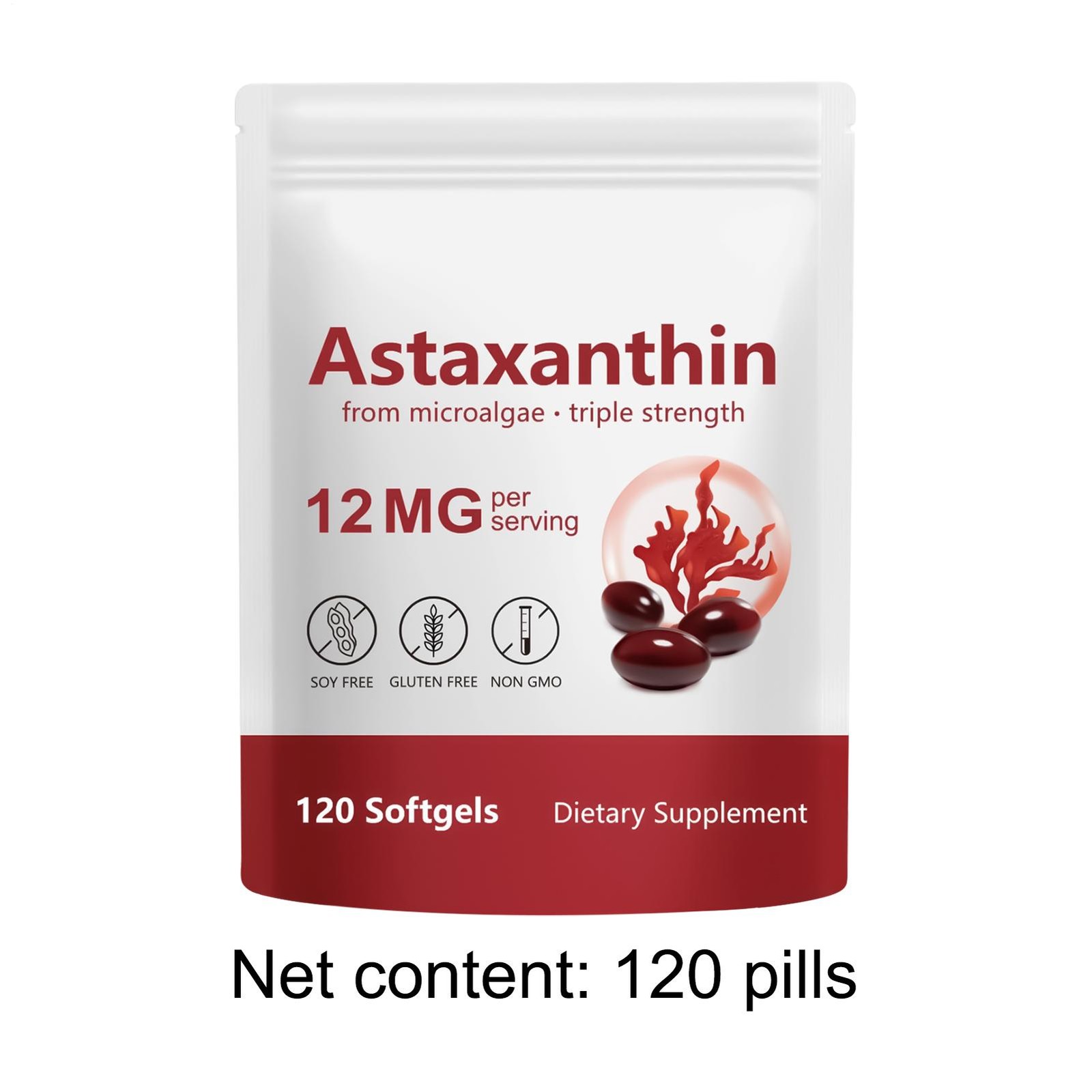 Astaxanthin 12mg,120 Softgels | Natural 120 Count (Pack of 1)