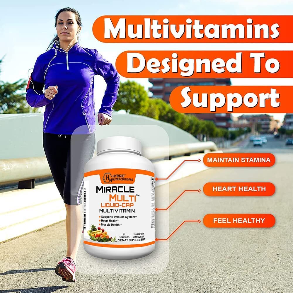 Liquid Capsules Multivitamin Softgels Men & Women, Daily Vitamin Mineral, 2 Pack