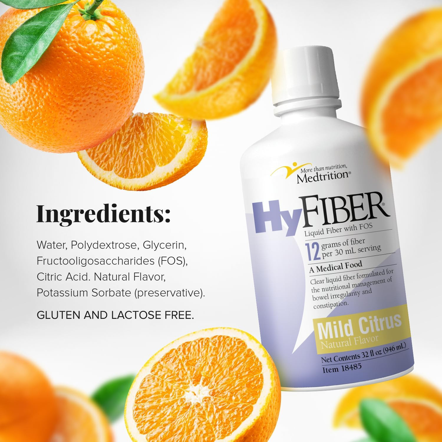 Hyfiber Daily Liquid Fiber for Regularity and Soft Stools, 12 Grams Soluble Fibe