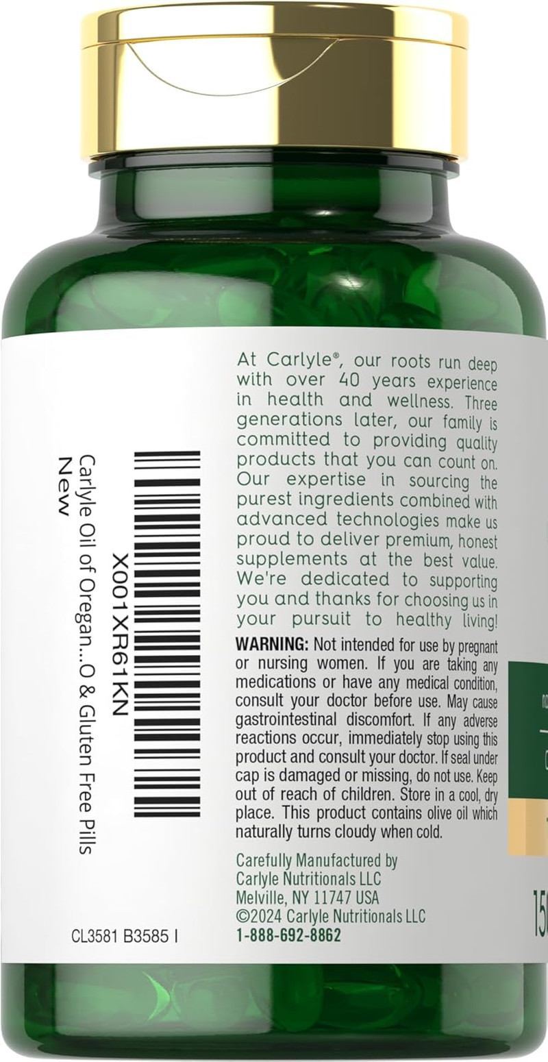 Oregano Oil 4000Mg Supplement | 150 Softgel Capsules | Contains Carvacrol | Non-