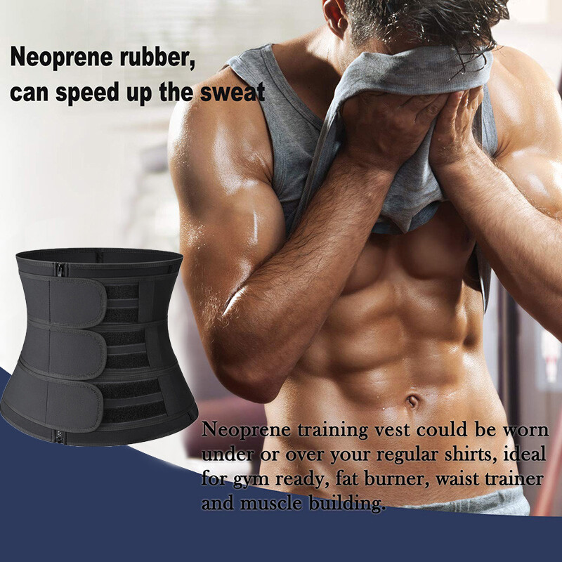 Men Sweat Sauna Waist Trainer Weight Loss Neoprene US Corset Cincher Body Shaper