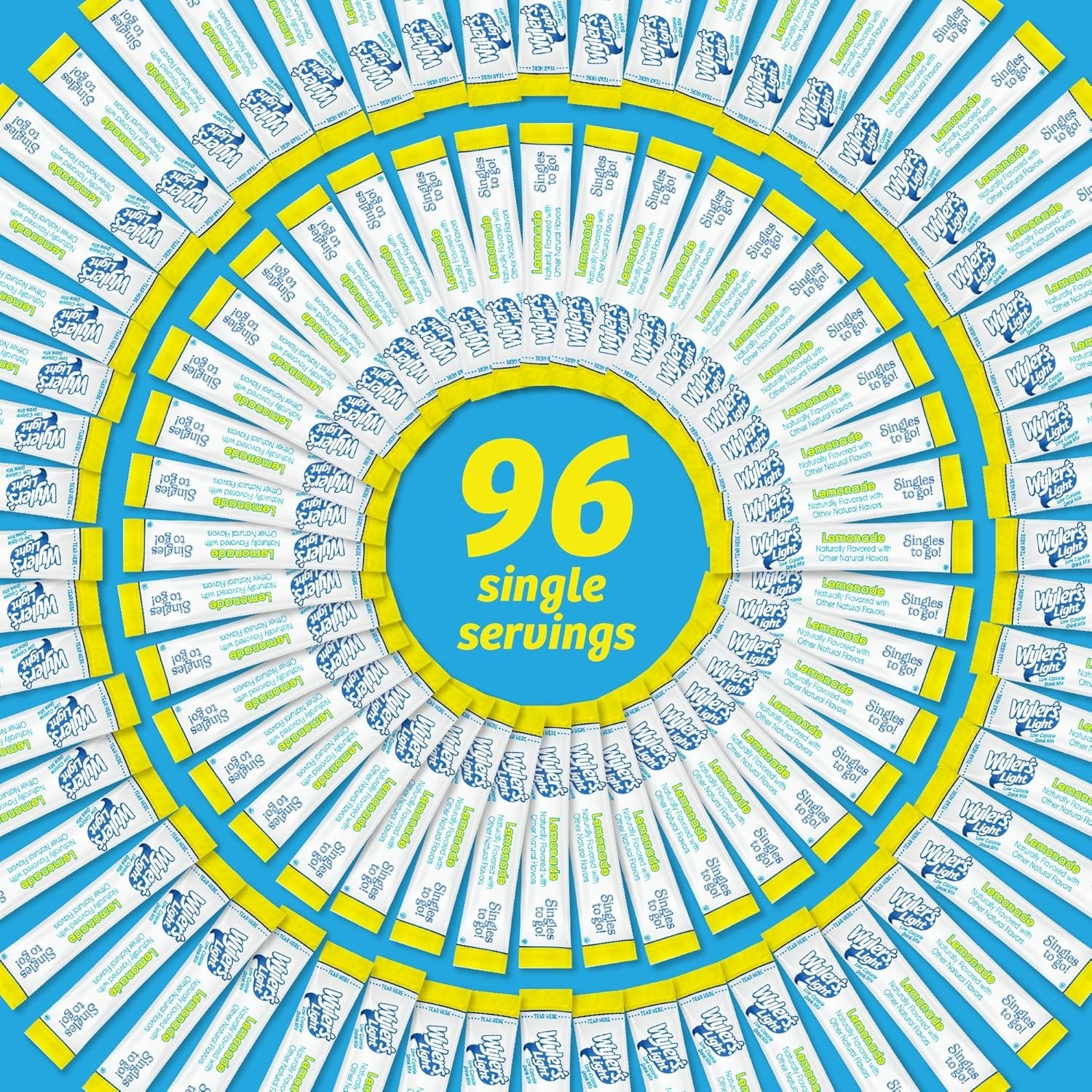 Wyler’s Light Lemonade Drink Mix Packets – 96 Servings for Refreshing Hydration