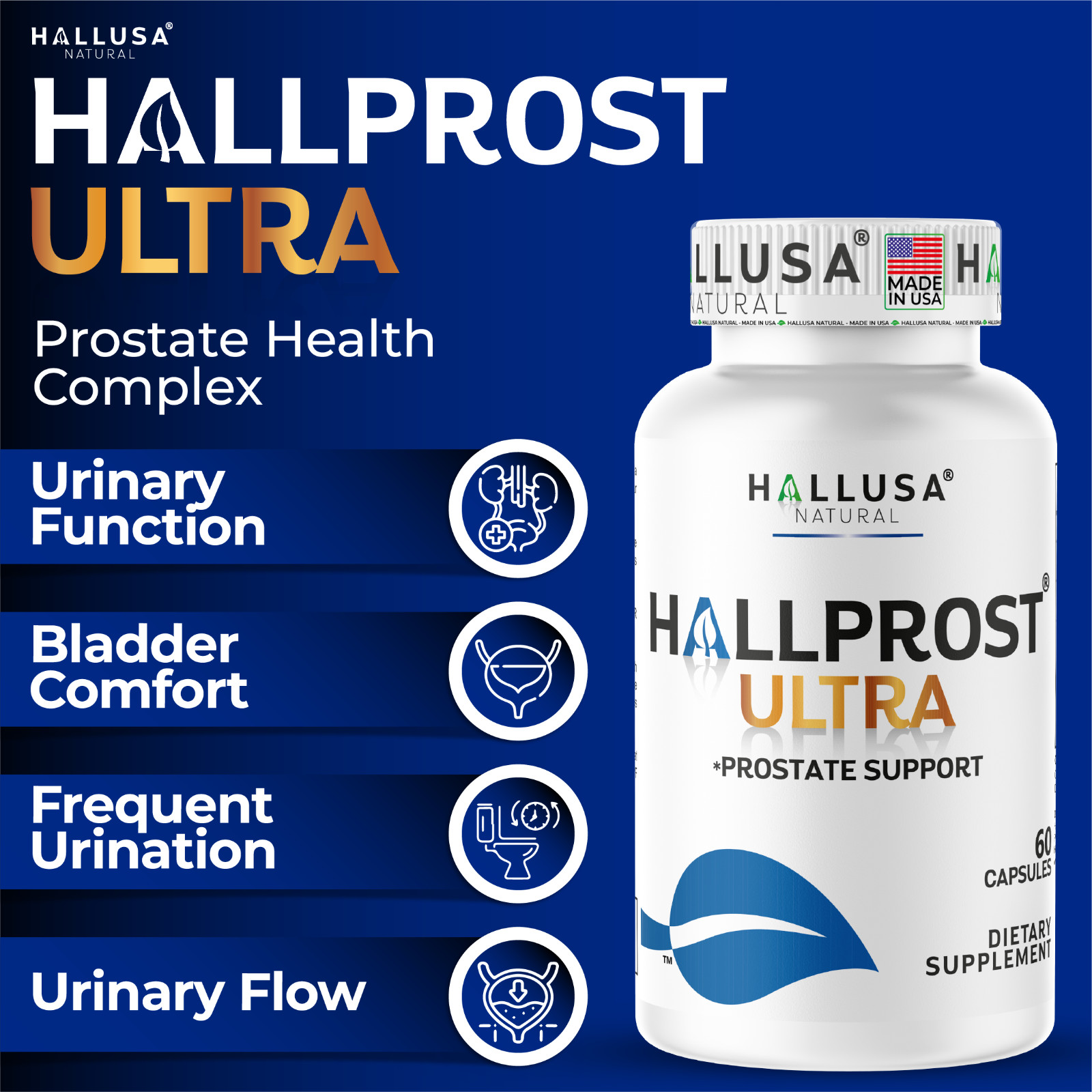 HALLPROST ULTRA 60 caps + Free HALLVIGOR 60 Caps | Prostate Health Supplements