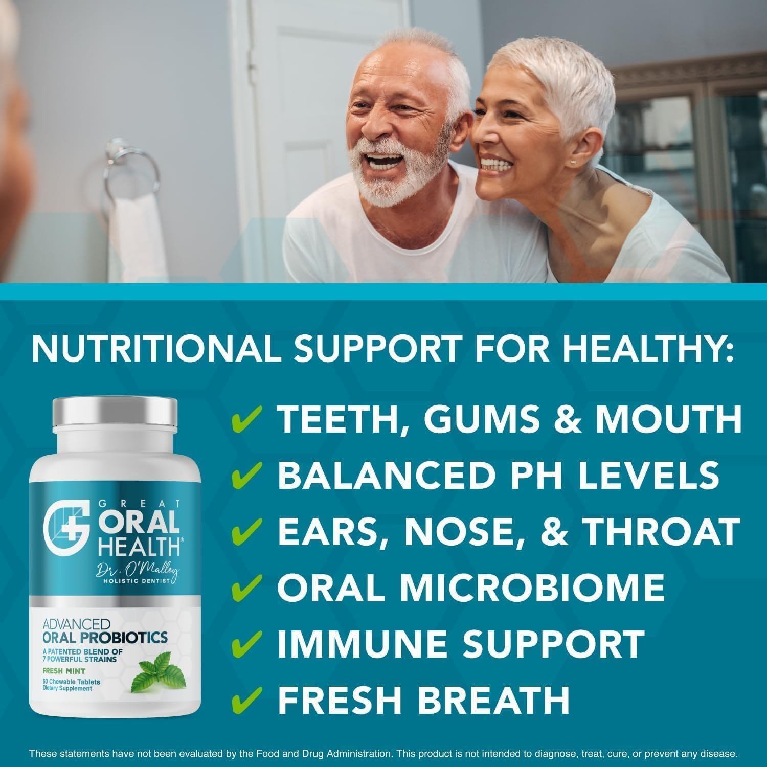 Oral Probiotics for Mouth Bad Breath Treatment for Adults; Dentist Formulated De