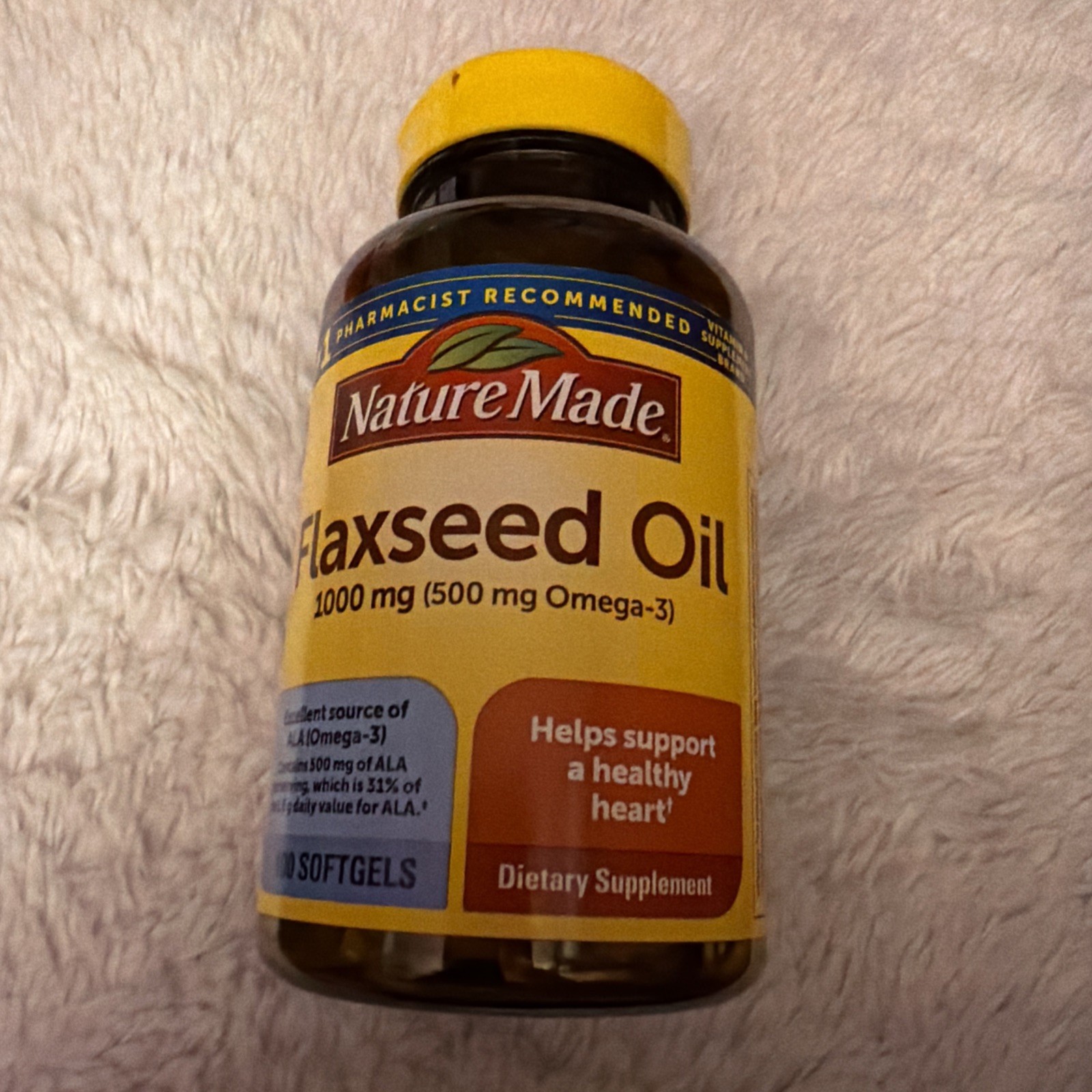 Nature Organic Flaxseed Oil 1000mg Omega 3 100 Softgels exp 11/2027