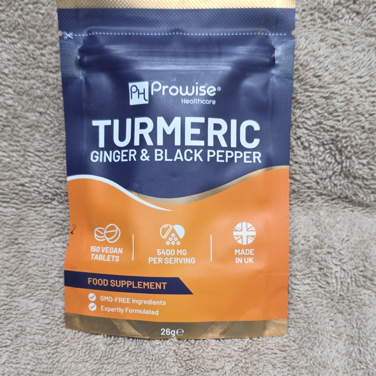 Prowise Healthcare Turmeric Ginger Black Pepper Vegan Tablets 150 Count 5400mg