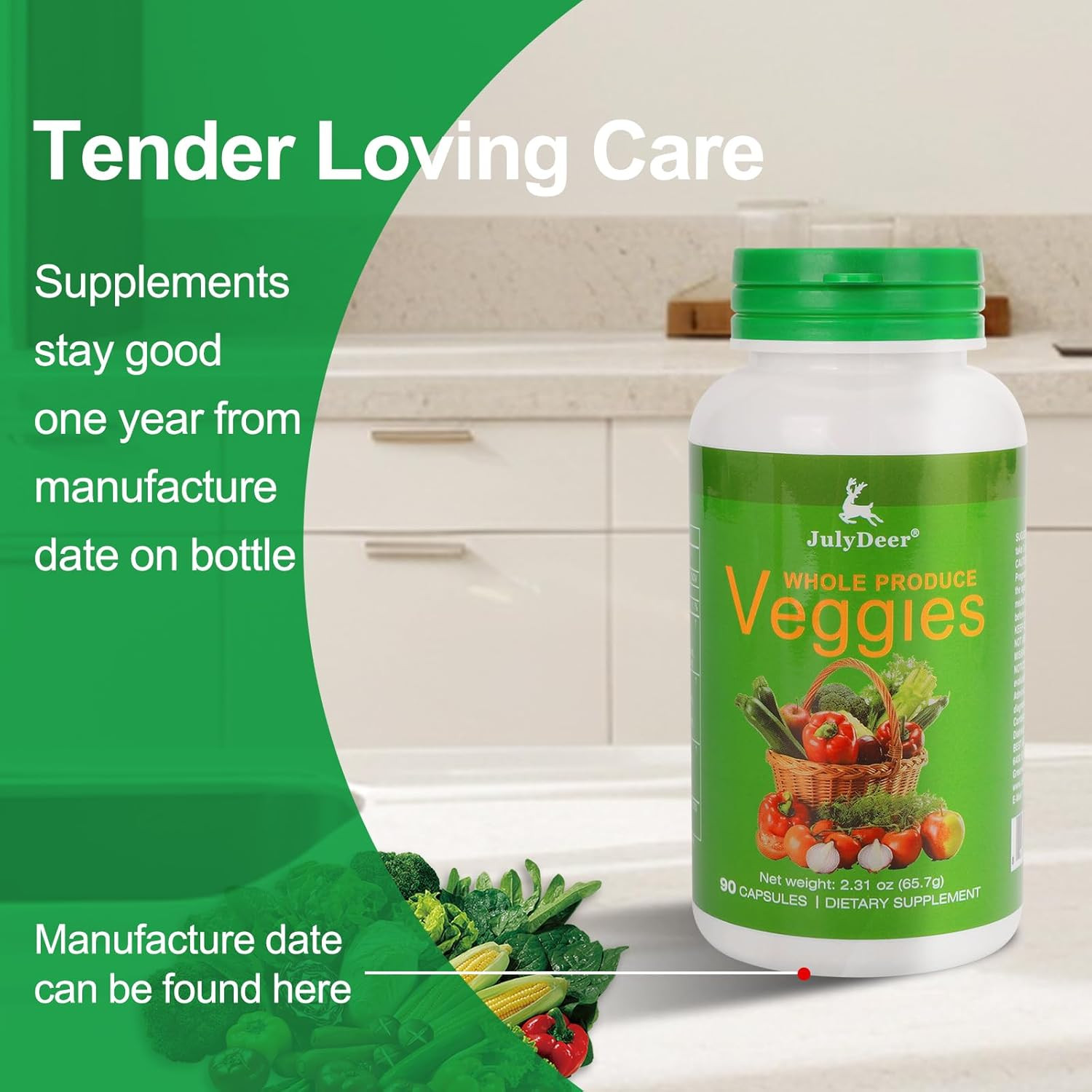 Fruit and Veggies Supplement Ingredients Natural – 2 Bottles 180 Total Vegetaria