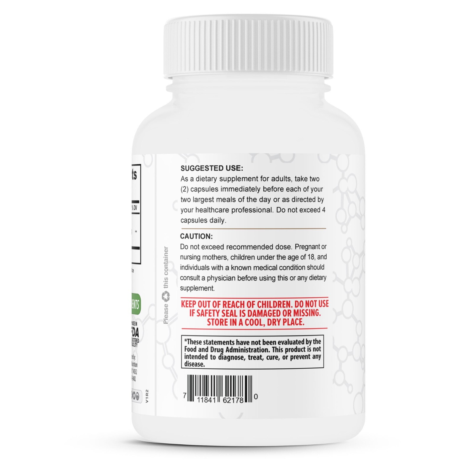 2 PACK Pure White Kidney Bean Extract – All-Natural Carb Blocker 1200mg/30 Serv