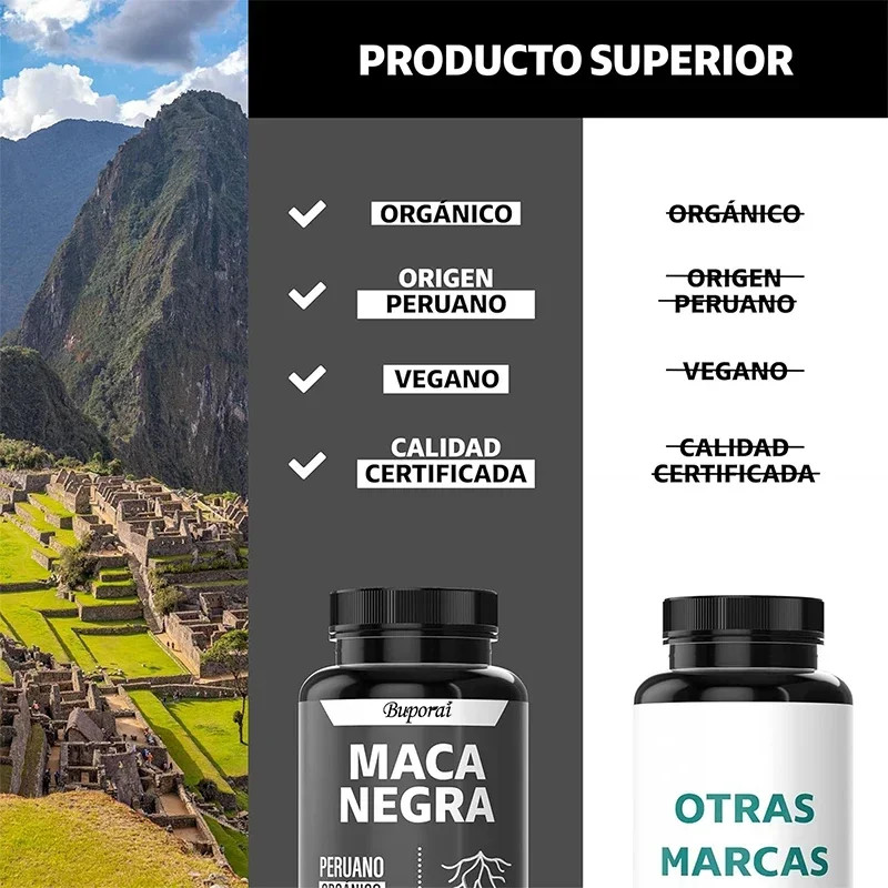 Black Maca 60pcs, Regulate Mood, Super Absorption, Improve Athletic Performance