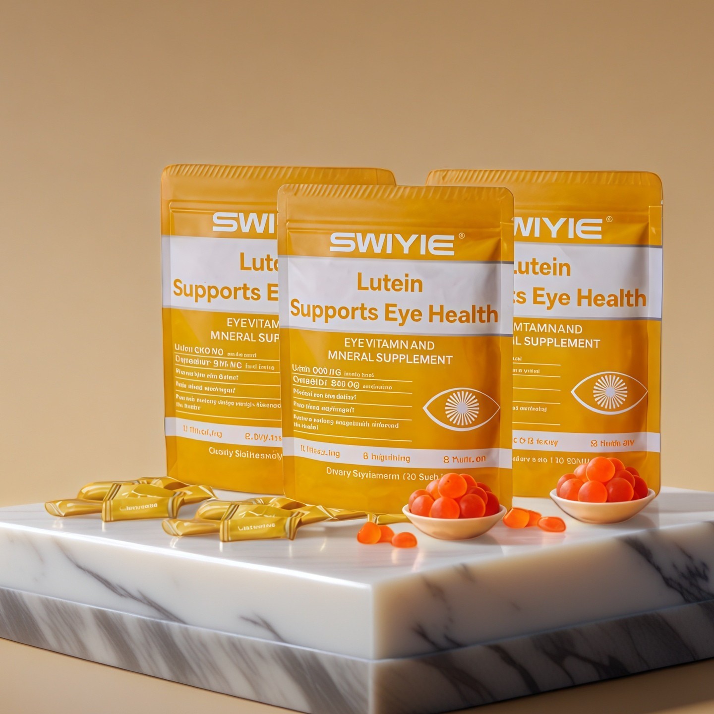 Lutein 3PCS Swiyie Lutein Gummy Vitamins – Eye Vitamin plus Mineral Supplement