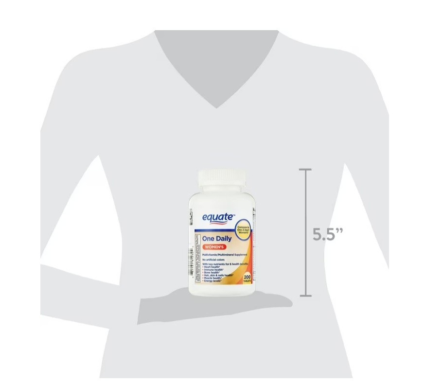 2 PACK Equate One Daily Women’S Tablets Multivitamin/Multimineral Supplement