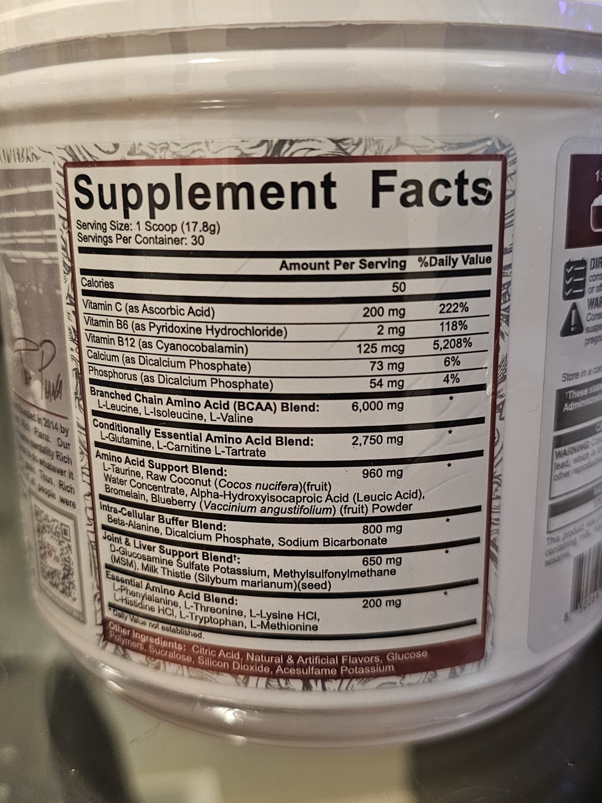 5% Nutrition All Day You May BCAA Amino Acids Powder Italian Lemon Ice 10/28 Exp