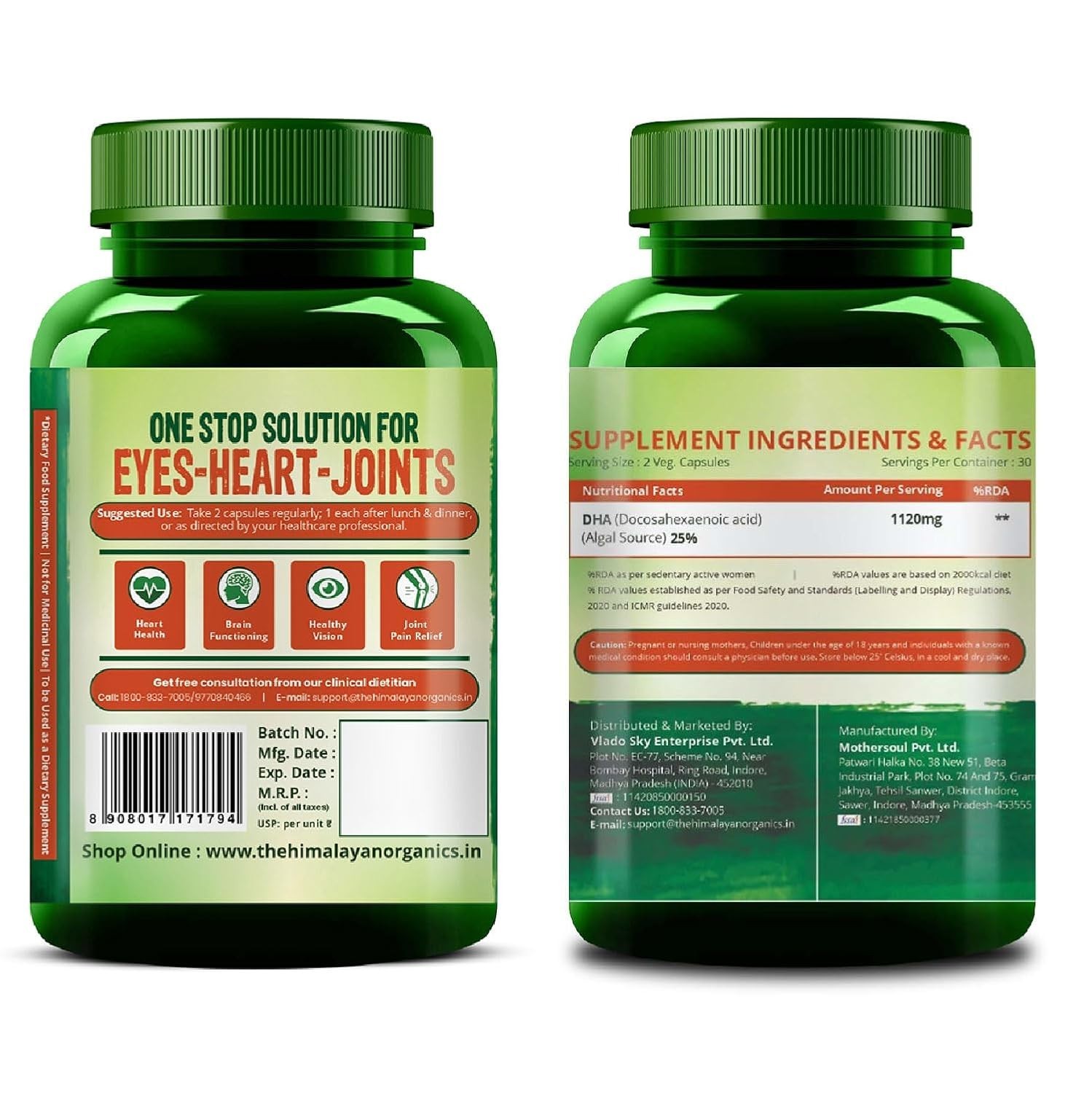 Vla.do Himalayan Vegan Omega 3 1120mg 60 Veg Caps