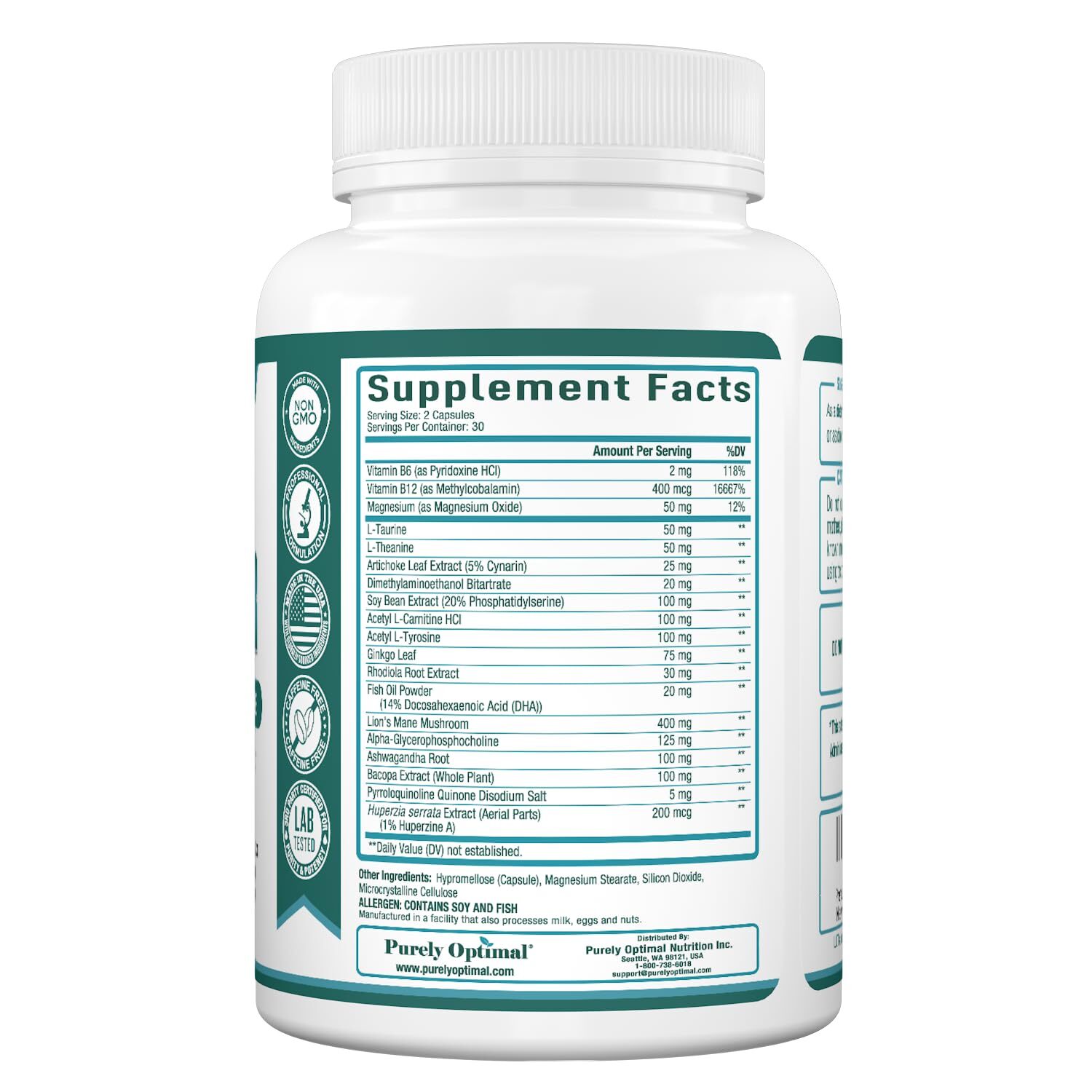 Purely Optimal Brain Supplement for Memory and Focus – Nootropic Support with…