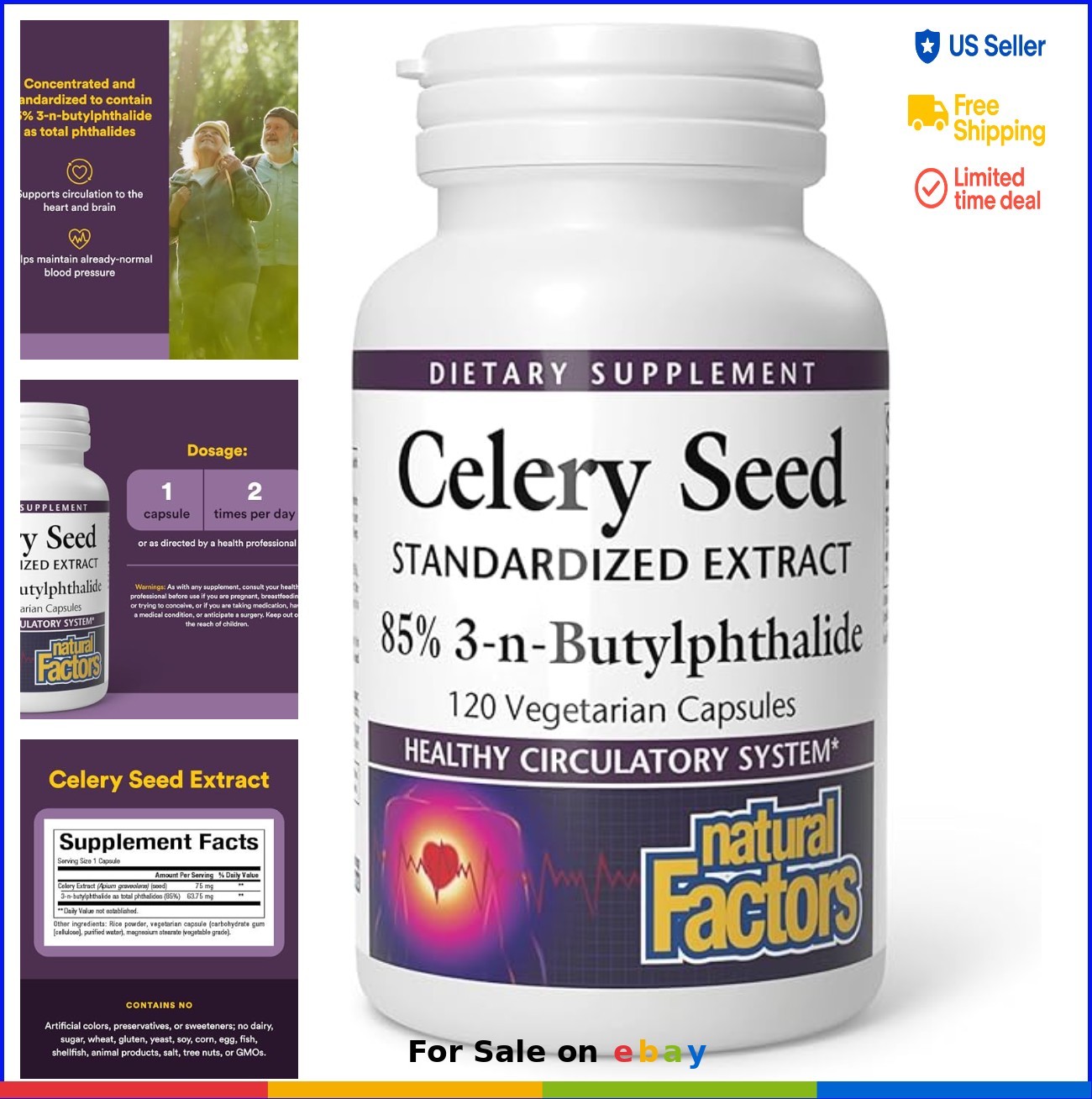 Celery Seed Supplement Concentrated Extract 85 3-n-Butylphthalide for