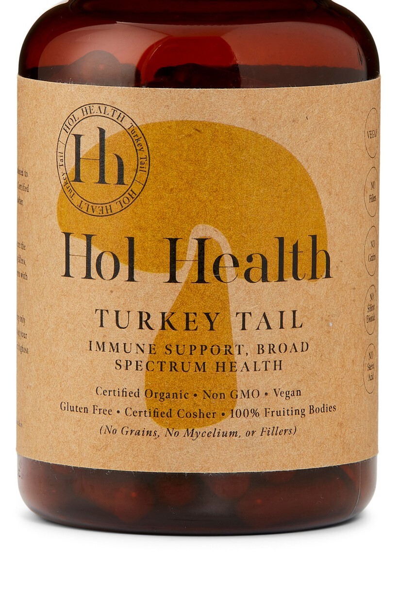 Hol Health Turkey Tail Pure Extract 100% Fruiting Bodies Vegan No Fillers