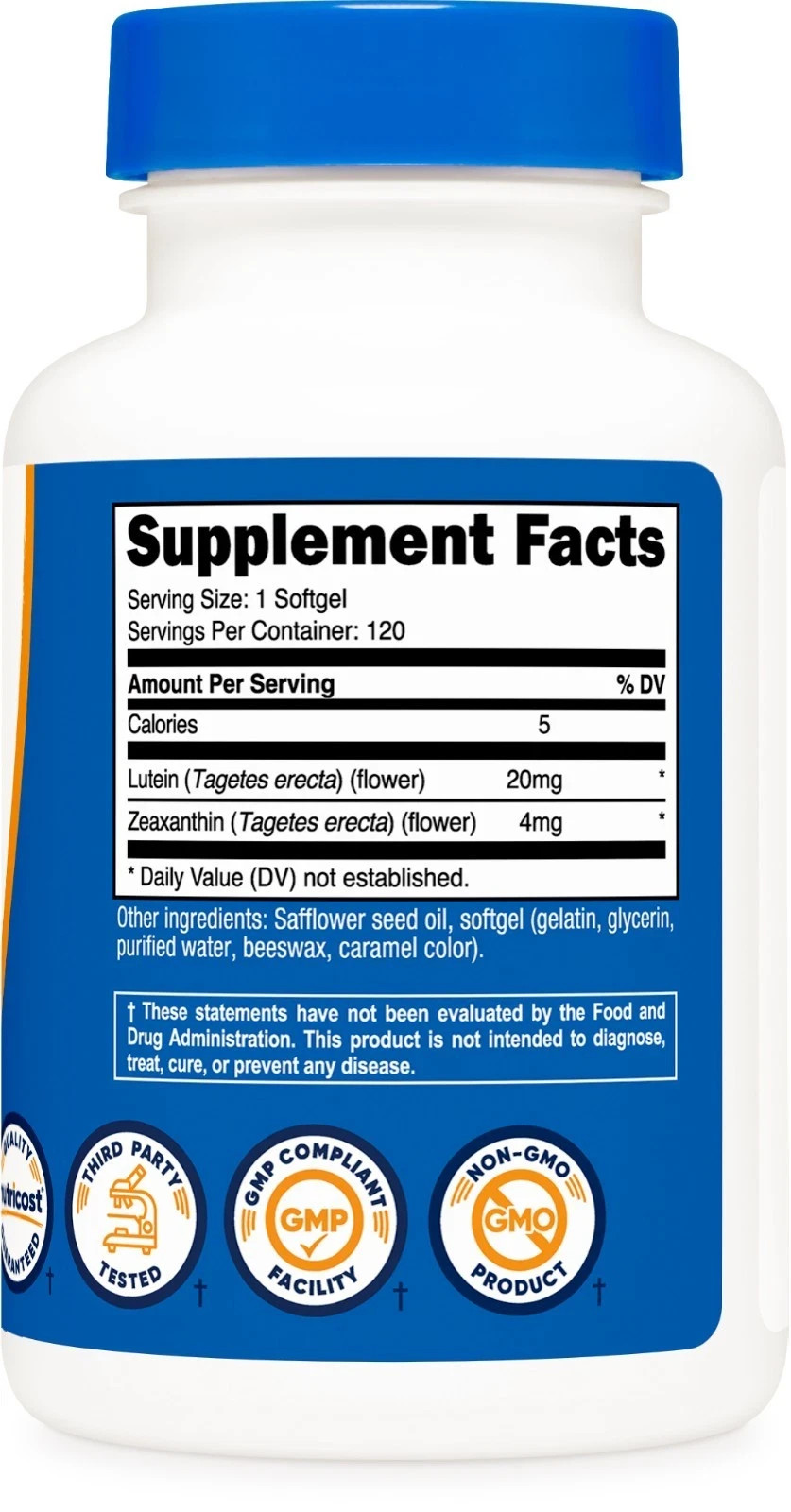 2x Nutricost Zeaxanthin 4mg &Lutein 20mg, 120 Softgels, GlutenFree Non-GMO, 2/29