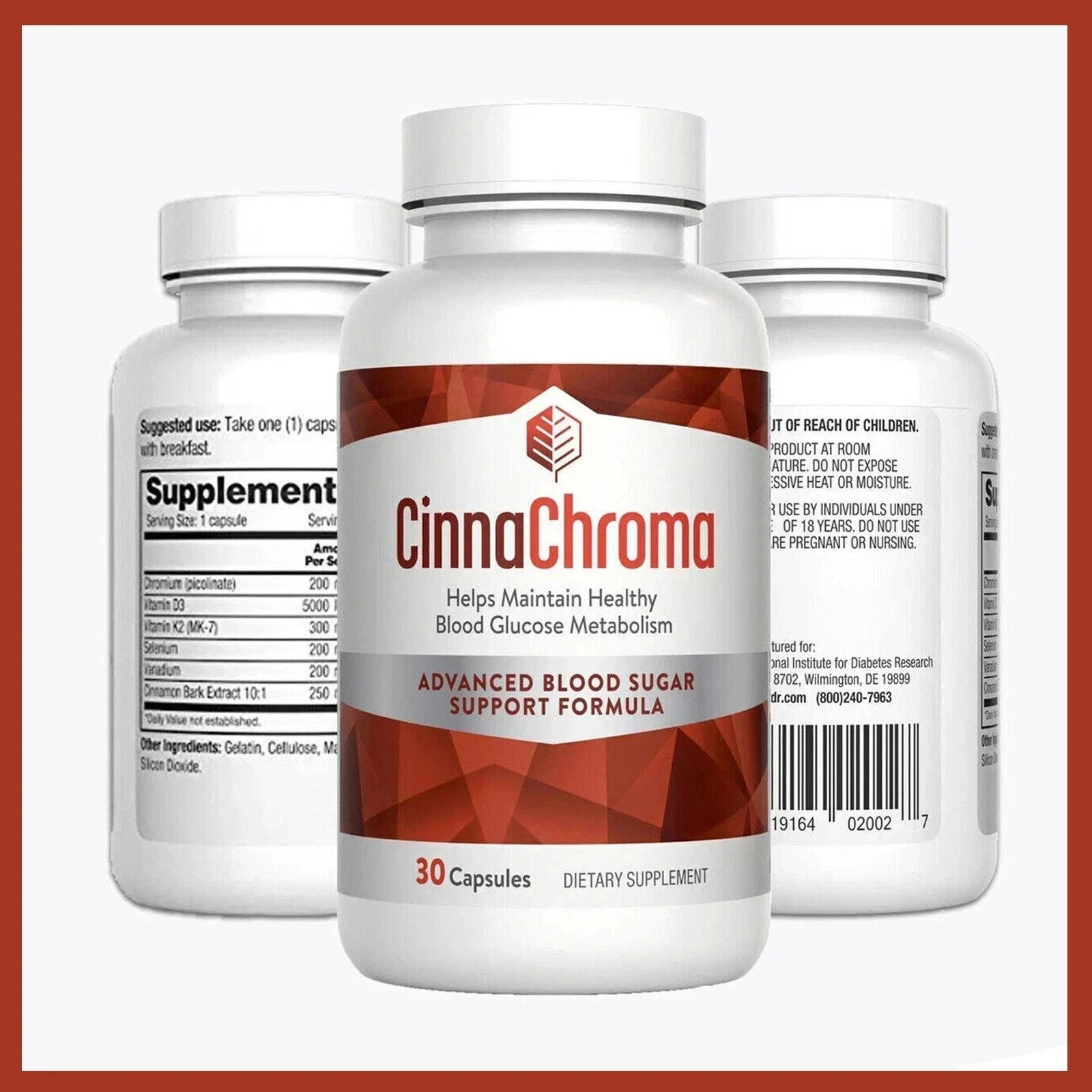 3Pack Barton Nutrition CinnaChroma Advanced Blood Sugar Support 30 Caps