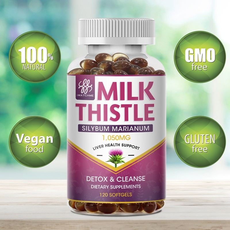 Organic Vitamin Milk Thistle Extract 1200mg Extra Strength Liver Cleanse 120Caps